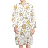 Potato Chips Pattern Print Design 02 Men's Long Sleeve Belted Night Robe