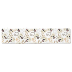 Golden Retriever Pattern Print Design 02 Table Runner