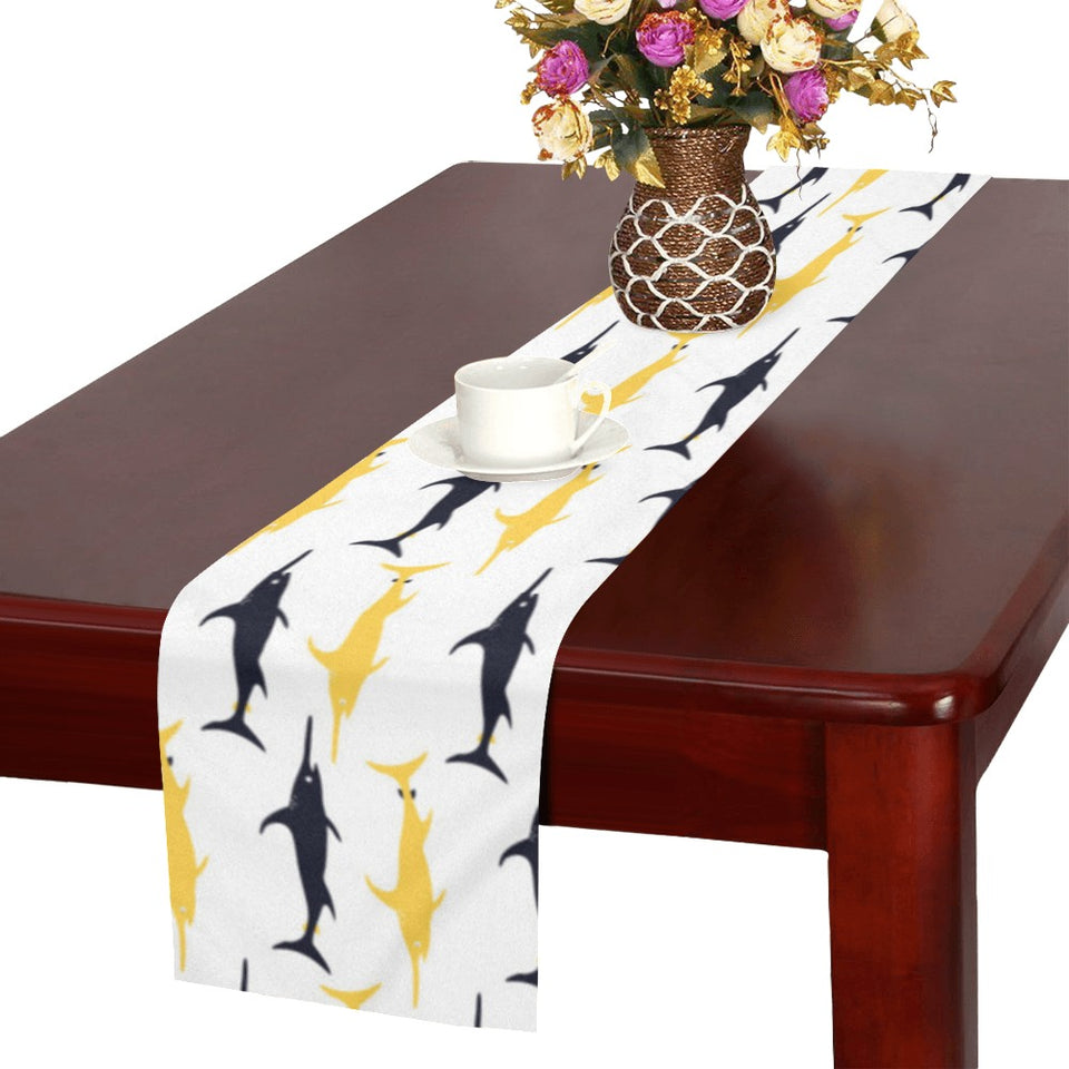 Swordfish Pattern Print Design 05 Table Runner