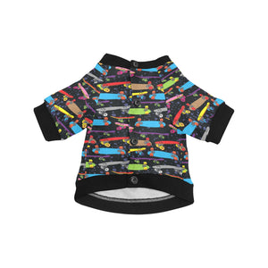 Skate Board Pattern Print Design 03 All Over Print Pet Dog Round Neck Fuzzy Shirt