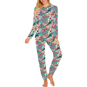 Tennis Pattern Print Design 01 Women's All Over Print Pajama Set