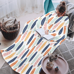 Surfboard Pattern Print Design 04 Blanket Robe with Sleeves