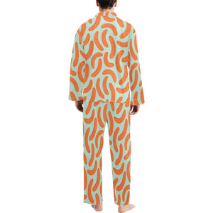 Sausage Pattern Print Design 04 Men's Long Pajama Set