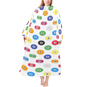 Billiard Ball Pattern Print Design 04 Blanket Robe with Sleeves