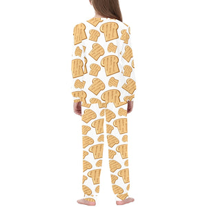 Bread Toast Pattern Print Design 05 Kids' Boys' Girls' All Over Print Pajama Set