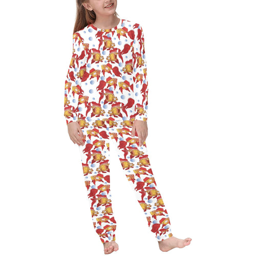 Goldfish Pattern Print Design 02 Kids' Boys' Girls' All Over Print Pajama Set