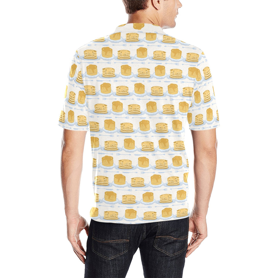 Pancake Pattern Print Design 01 Men's All Over Print Polo Shirt