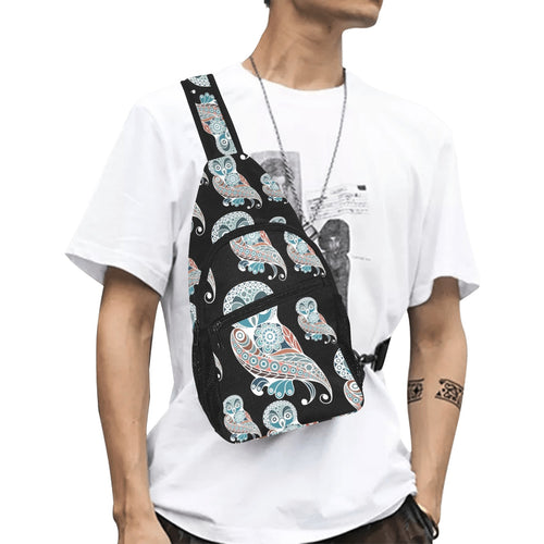 Owl Tribal Pattern All Over Print Chest Bag