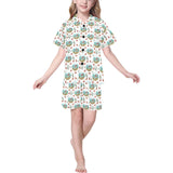 Goldfish Pattern Print Design 01 Kids' Boys' Girls' V-Neck Short Pajama Set