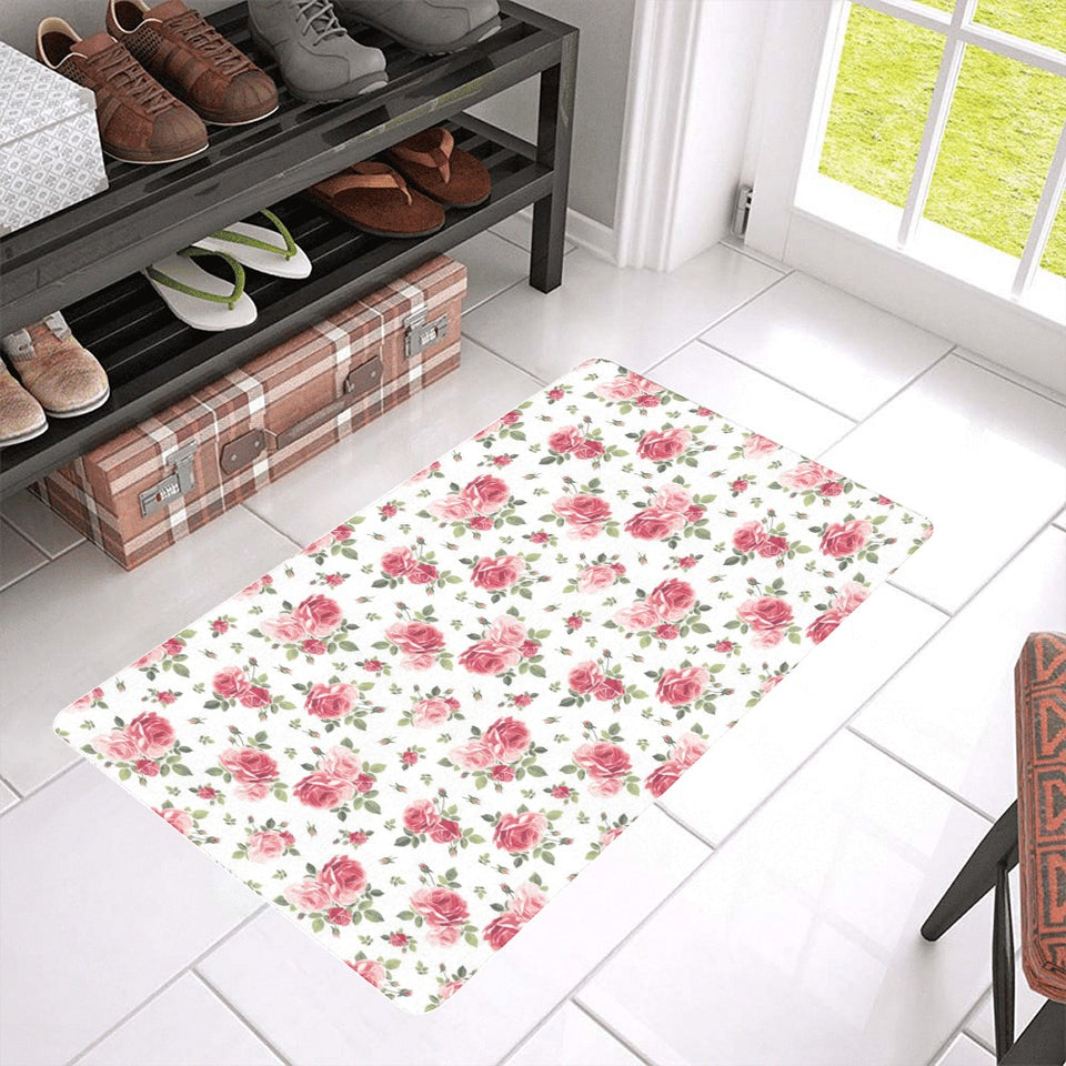 Rose Pattern Print Design 02 Doormat