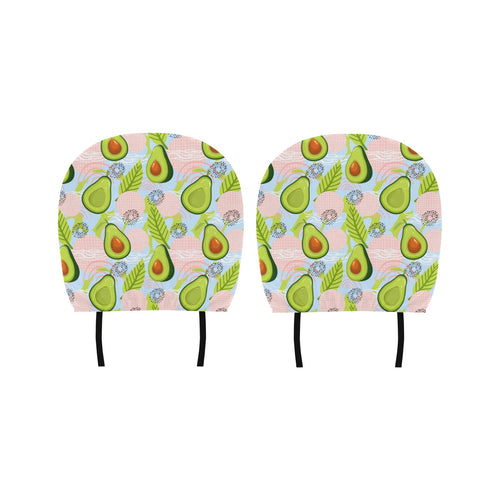 Avocado Pattern Theme Car Headrest Cover