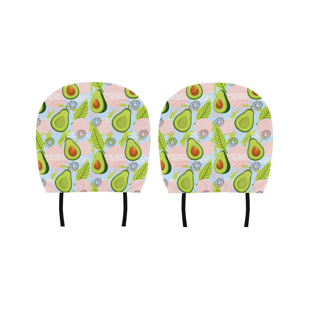 Avocado Pattern Theme Car Headrest Cover