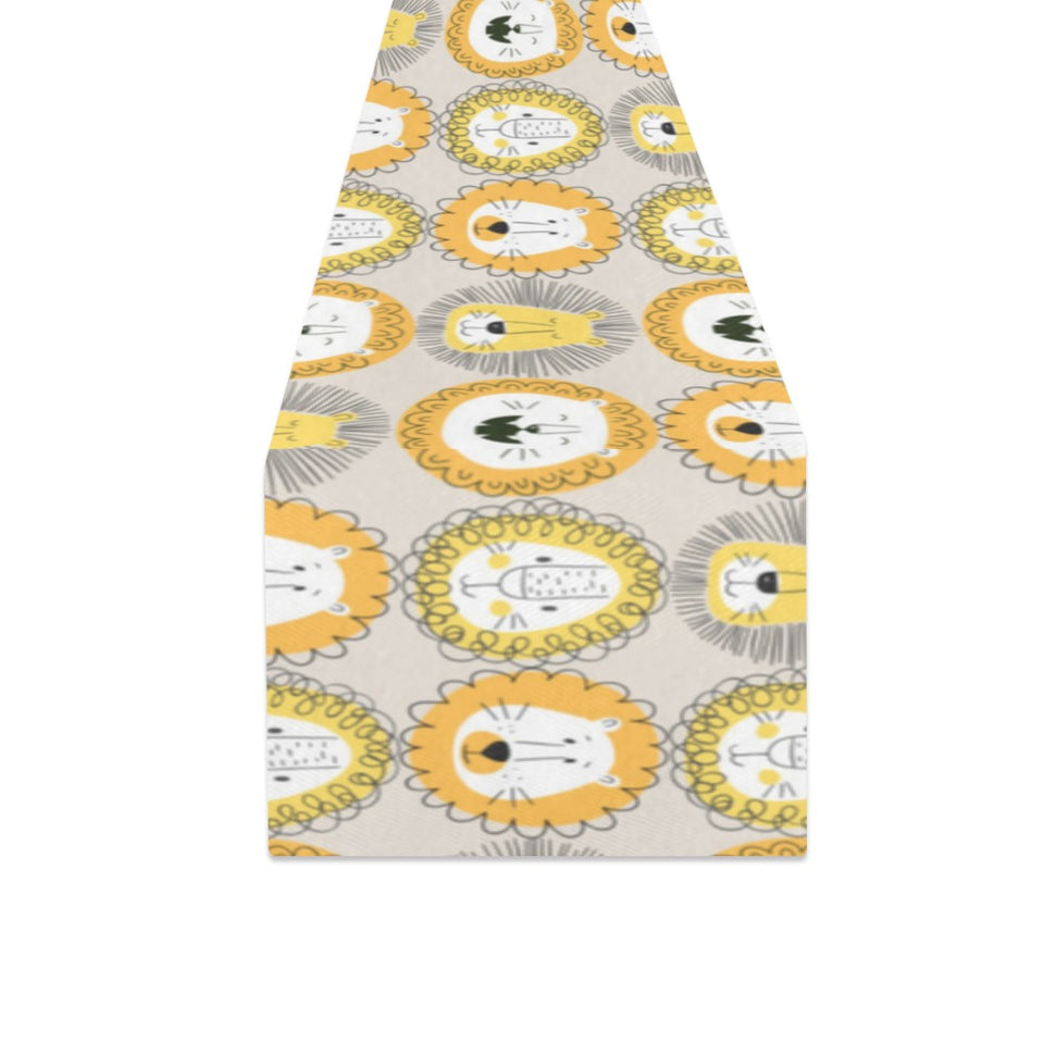 Lion Pattern Print Design 04 Table Runner