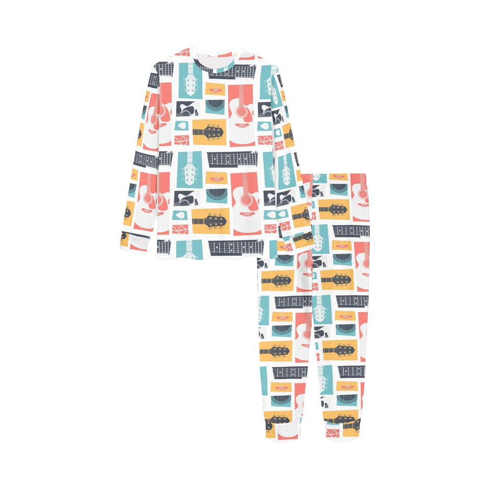 Guitar Pattern Background Kids' Boys' Girls' All Over Print Pajama Set