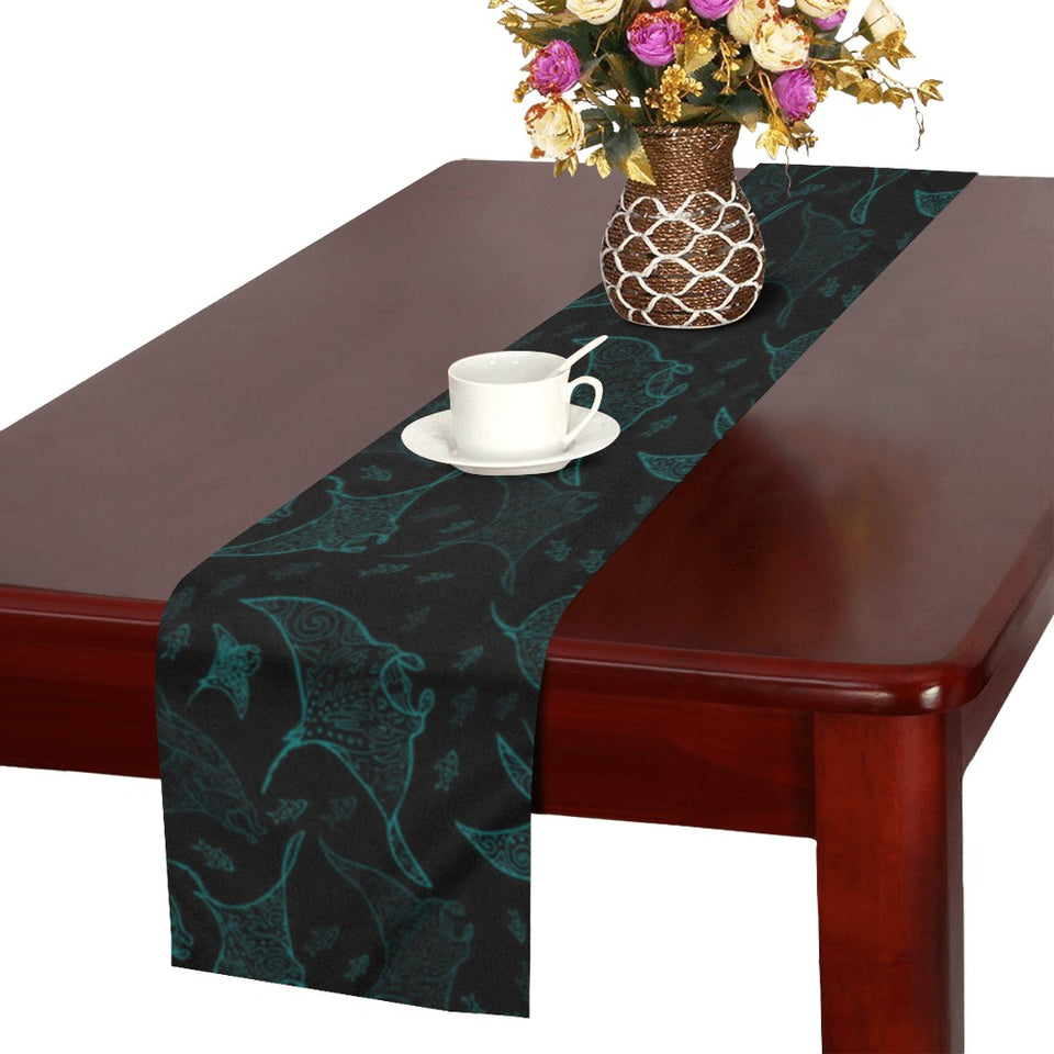 Stingray Pattern Print Design 02 Table Runner