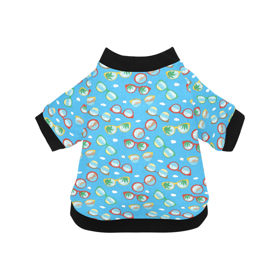 Sun Glasses Pattern Print Design 03 All Over Print Pet Dog Round Neck Fuzzy Shirt