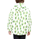 Green Peas Pattern Print Design 04 Kids' Boys' Girls' Padded Hooded Jacket