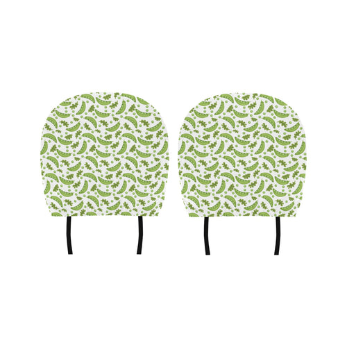 Green Peas Pattern Print Design 02 Car Headrest Cover