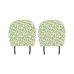 Green Peas Pattern Print Design 02 Car Headrest Cover