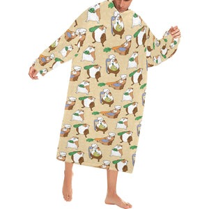 Guinea Pig Pattern Print Design 02 Blanket Robe with Sleeves