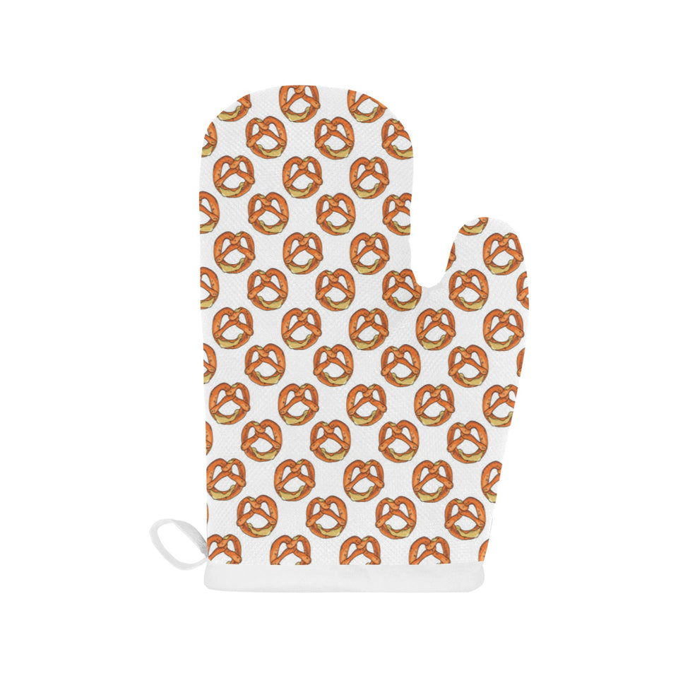 Pretzels Pattern Print Design 03 Heat Resistant Oven Mitts