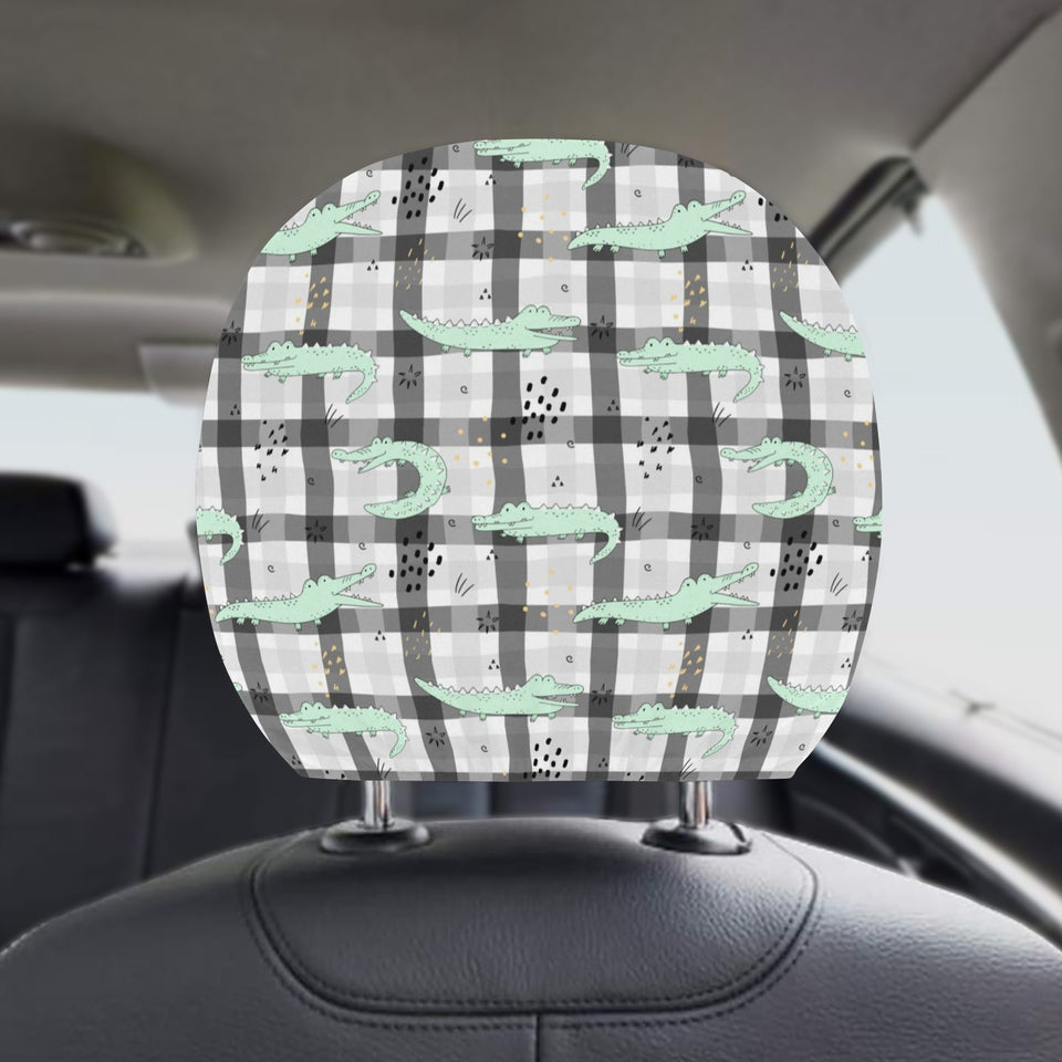 Crocodile Pattern Stripe background Car Headrest Cover