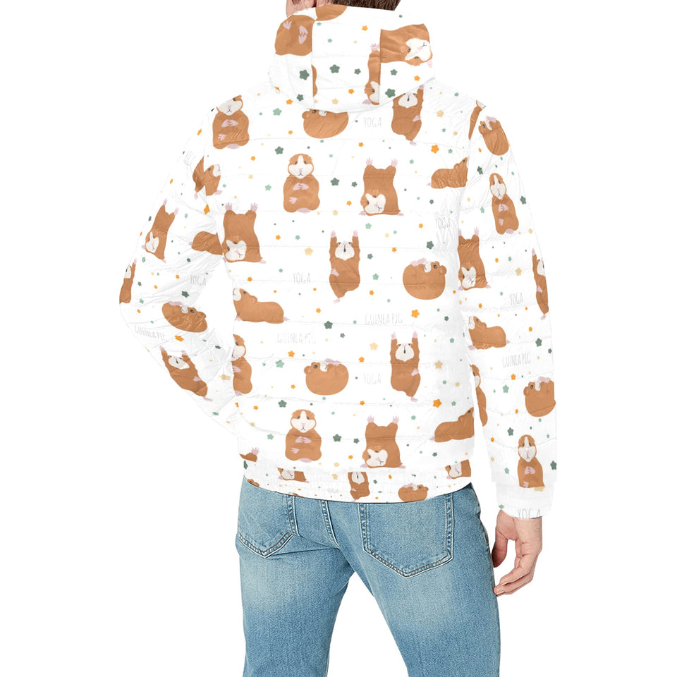 Guinea Pig Pattern Print Design 01 Men's Padded Hooded Jacket(ModelH42)