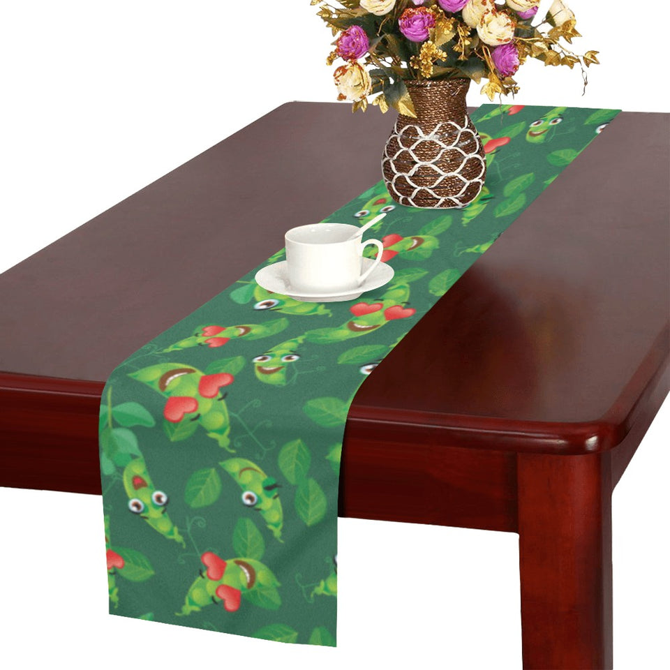 Green Peas Pattern Print Design 05 Table Runner