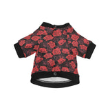 Rose Pattern Print Design 01 All Over Print Pet Dog Round Neck Fuzzy Shirt