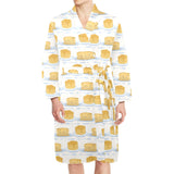 Pancake Pattern Print Design 01 Men's Long Sleeve Belted Night Robe