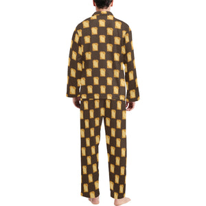 Bread Toast Pattern Print Design 01 Men's Long Pajama Set