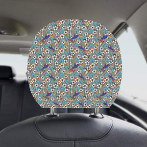 Hummingbird Pattern Print Design 02 Car Headrest Cover