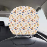 Teddy Bear Pattern Print Design 01 Car Headrest Cover