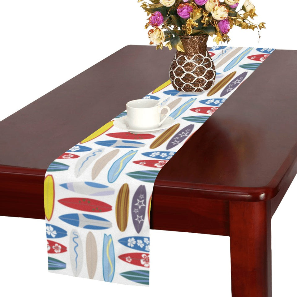 Surfboard Pattern Print Design 02 Table Runner