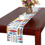 Surfboard Pattern Print Design 02 Table Runner