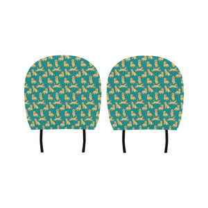 Golden Retriever Pattern Print Design 05 Car Headrest Cover