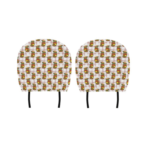 Hamburger Pattern Print Design 03 Car Headrest Cover