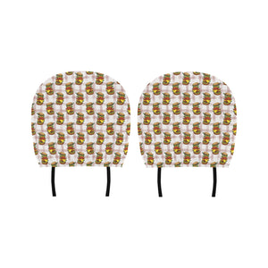 Hamburger Pattern Print Design 03 Car Headrest Cover