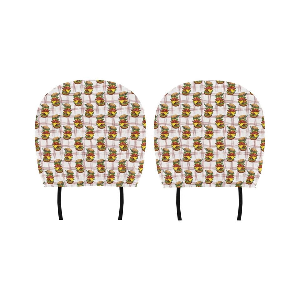 Hamburger Pattern Print Design 03 Car Headrest Cover