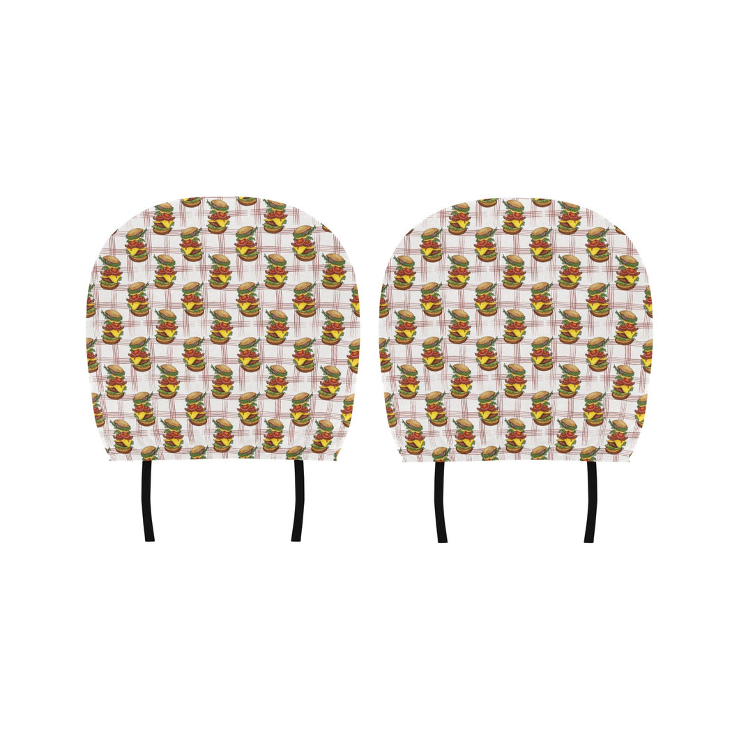 Hamburger Pattern Print Design 03 Car Headrest Cover