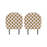 Hamburger Pattern Print Design 03 Car Headrest Cover