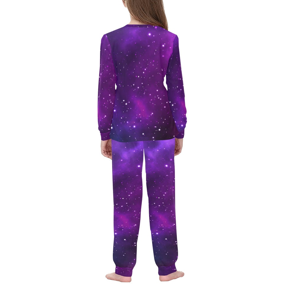 Pink Space Galaxy Pattern4 Kids' Boys' Girls' All Over Print Pajama Set