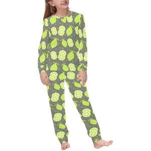 Lime Pattern Theme Kids' Boys' Girls' All Over Print Pajama Set