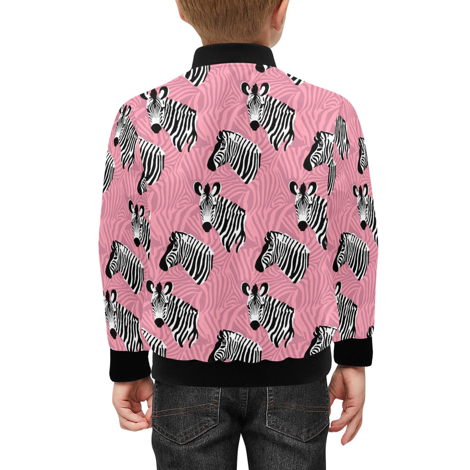 Zebra Head Pattern Kids' Boys' Girls' Bomber Jacket