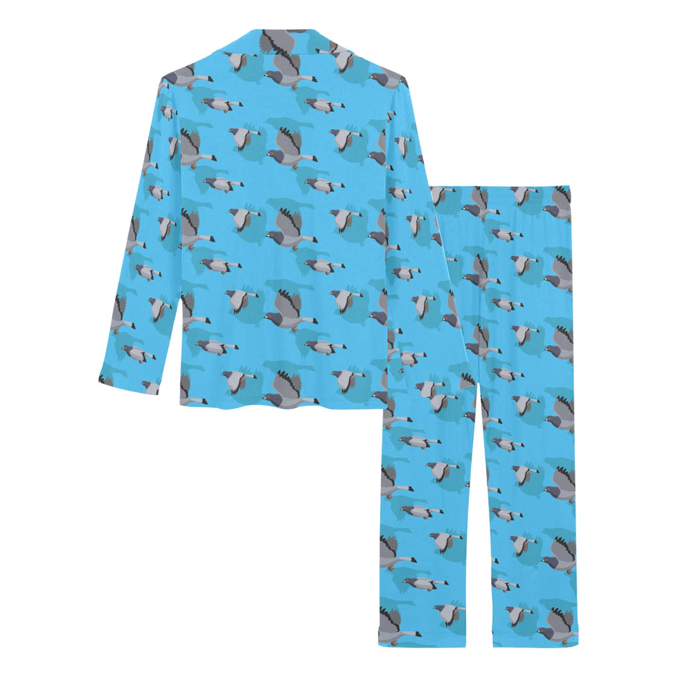 Pigeon Pattern Print Design 05 Women's Long Pajama Set