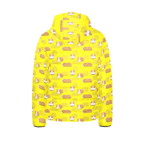 Guinea Pig Pattern Print Design 04 Kids' Boys' Girls' Padded Hooded Jacket