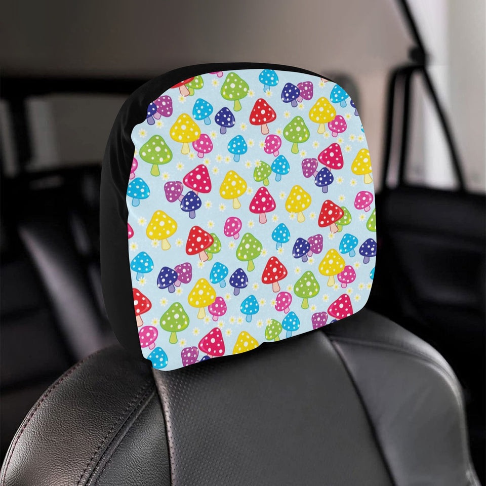 Colorful Mushroom Pattern Car Headrest Cover