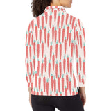 Carrot Pattern Print Design 01 Women's Long Sleeve Polo Shirt