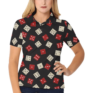 Dice Pattern Print Design 04 Women's All Over Print Polo Shirt