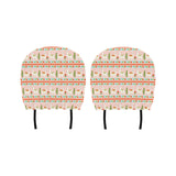 Llama Cactus Pattern background Car Headrest Cover